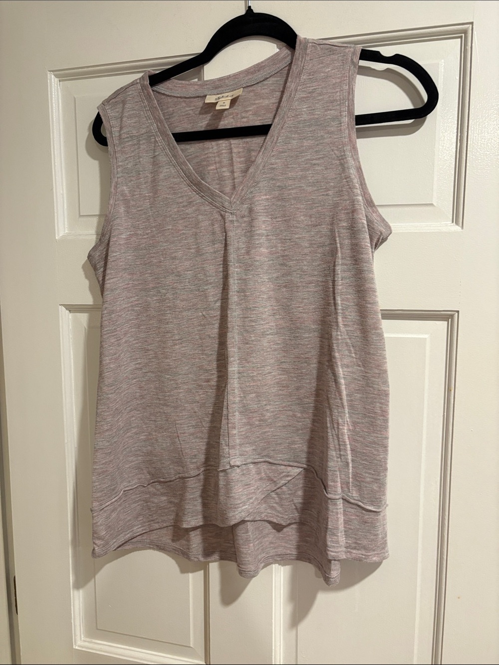 Style & Co. Heathered Pale Pink V-Neck Sleeveless Tank